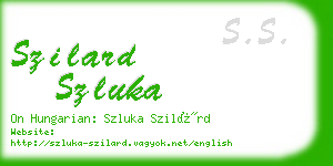 szilard szluka business card